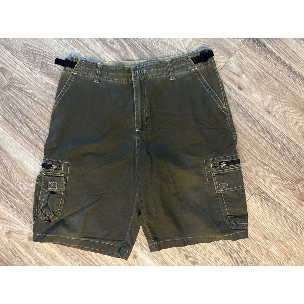 Kuhl Dry Mens XL Olive Green Cargo Shorts Hiking Outdoor Technical Gorpcore